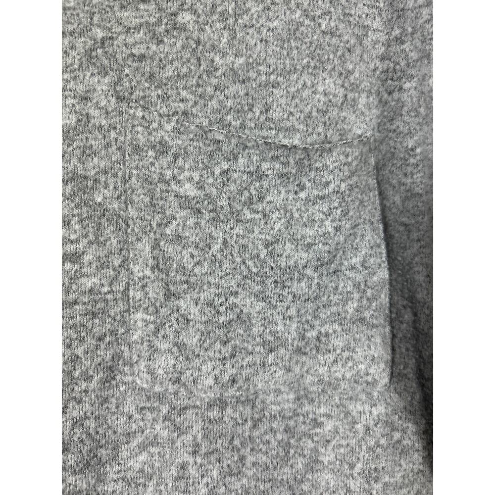 Zara Trafaluc Shirt Small Gray Chest Pocket Sweatshirt Raw Hem Oversized - Picture 4 of 9